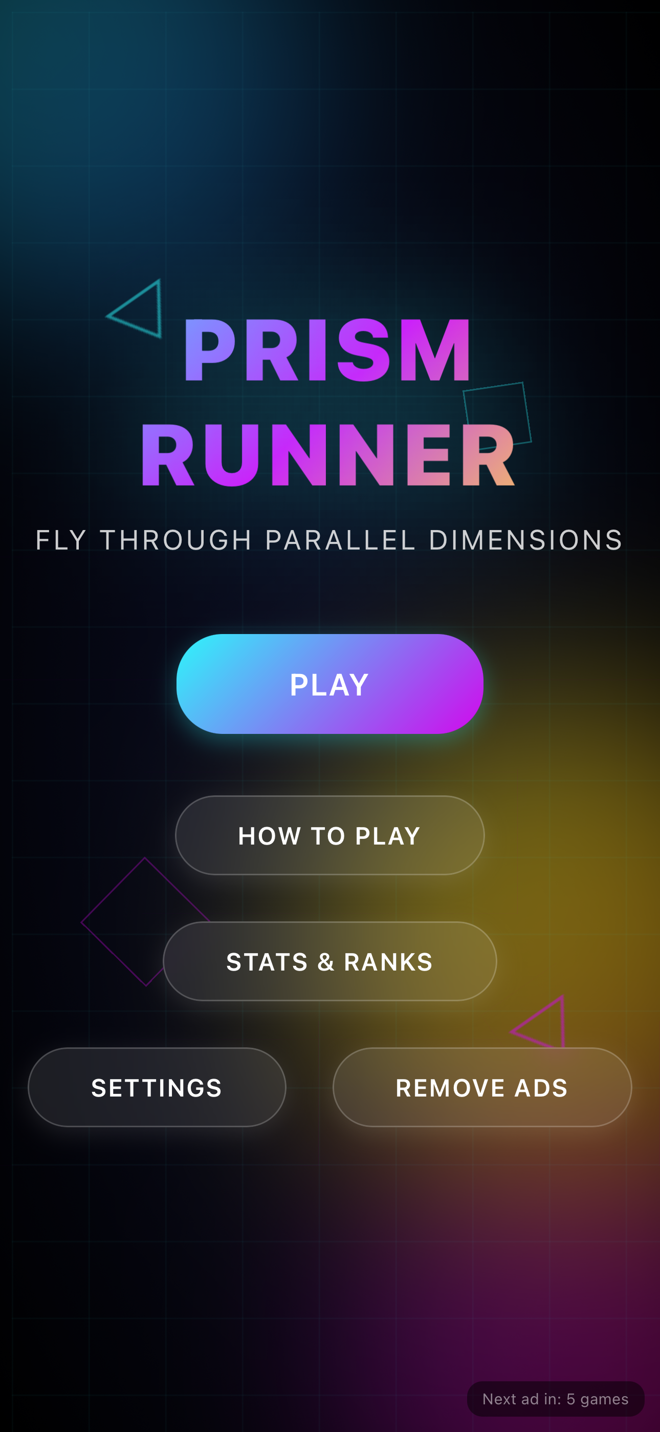 Prism Runner title screen
